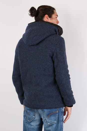 Cappotto Lana Boucle Navy Blue - 3