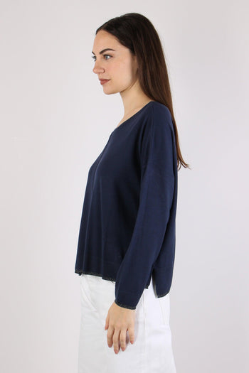 Maglia Scatoletta Lurex Blu Navy - 4