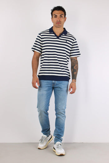 Polo In Maglia Riga Navy/cream - 2