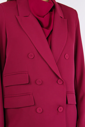 Giacca Doppiopetto Tessuto Flu Sangria - 7