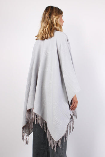 Poncho Check Aniamlier Grigio Ghiaccio - 4