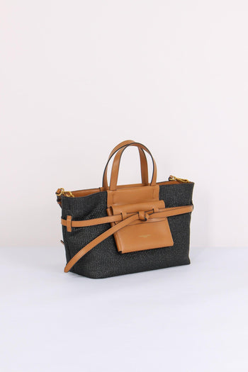 Belty Shopping Mini Rafia Nero/cuoio - 7