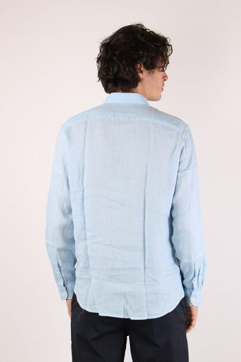 Camicia Lino Colletto Celeste - 5