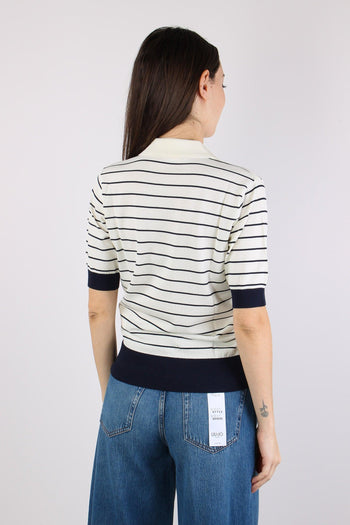 Polo Manica Corta Riga White/blue - 5