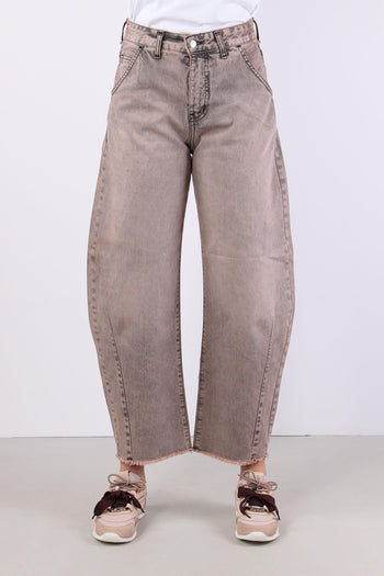 Jeans Barrel Sporcato Rosa - 2