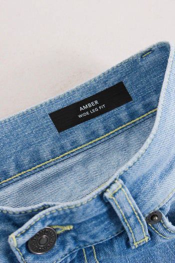 Amber Denim Palazzo Rotture Denim Chiaro - 7