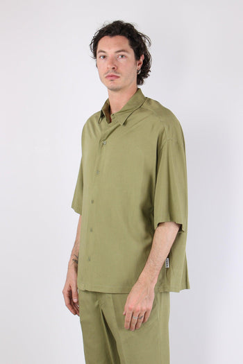 Camicia Mc Viscosa Lino Oliva - 4
