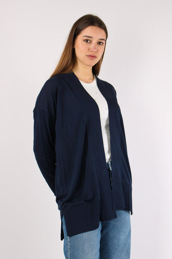 Cardigan Aperto Lunghezza Medi Blu - 7