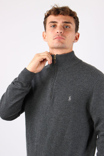 Pullover Mezza Zip Lana Dark Charcoal - 6