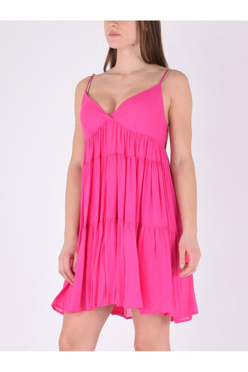 Abito Corto Spalline Fuxia - 4