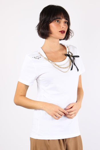 Annachiara T-shirt Collana White - 4