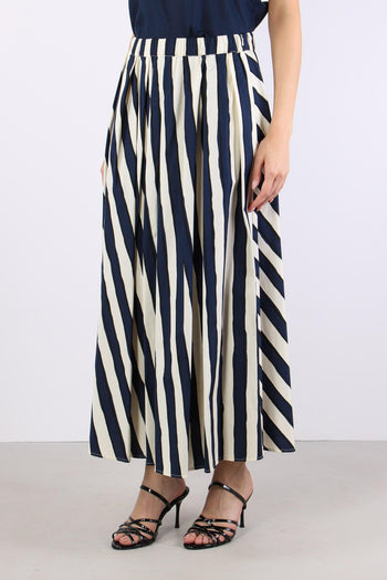 Uomo Gonna Cotone Riga Bianco/blu - 3