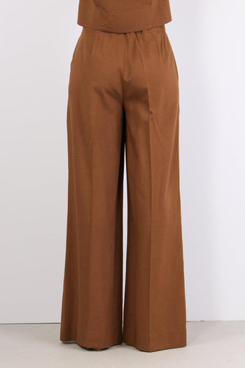 Pantalone Palazzo Gamba Dritta Tabacco - 4
