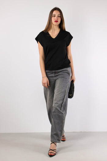 T-shirt Scavo V Over Nero - 6