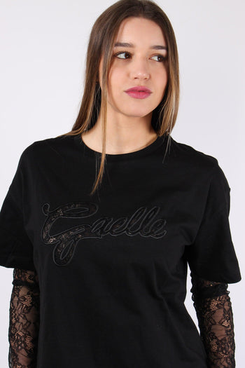 T-shirt Logo Pizzo Nero - 8