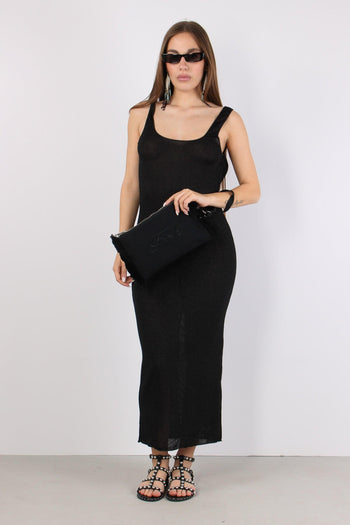 Abito Lurex Scavo Dietro Nero - 4