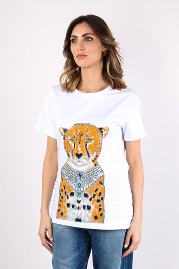T-shirt Stampa Tigre Bianco Ottico - 3
