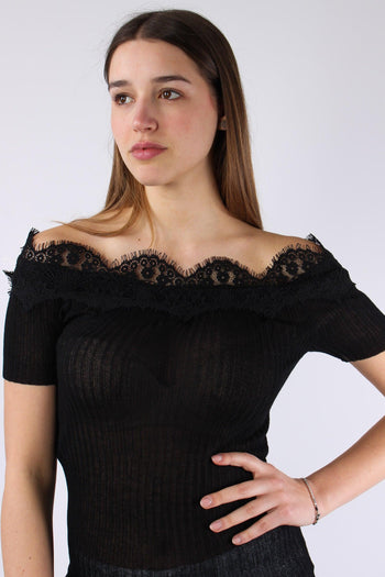 Haifi Top Inserto Pizzo Black - 4