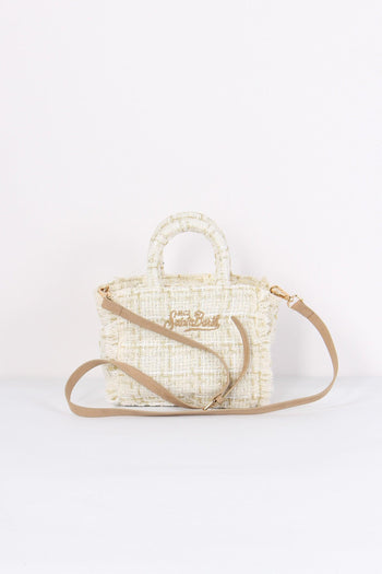 Shopping Mini Scritta Tweed White - 3