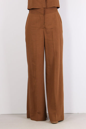 Pantalone Palazzo Gamba Dritta Tabacco - 2