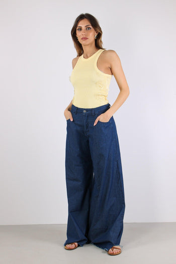 Pantalone Palazzo Chambray Denim - 5