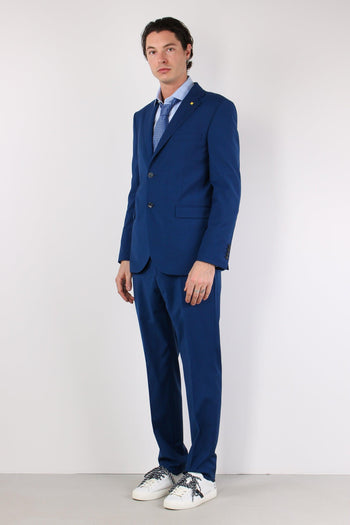 Abito Misto Lana Slim Blu Aperto - 6