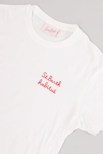 T-shirt St Barth Habitue Bianco - 7