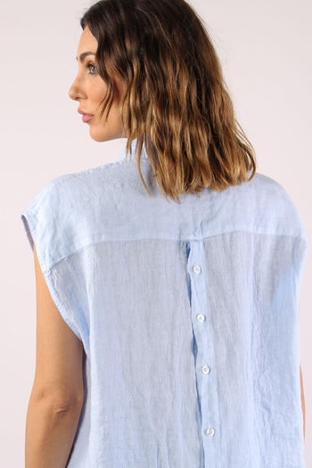 Camicia Smanicata Bottini Retr Azzurro - 8