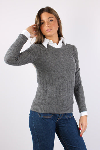 Pullover Girocollo Treccia Grey Heather - 5