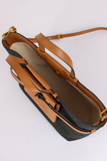 Belty Shopping Mini Rafia Nero/cuoio - 5