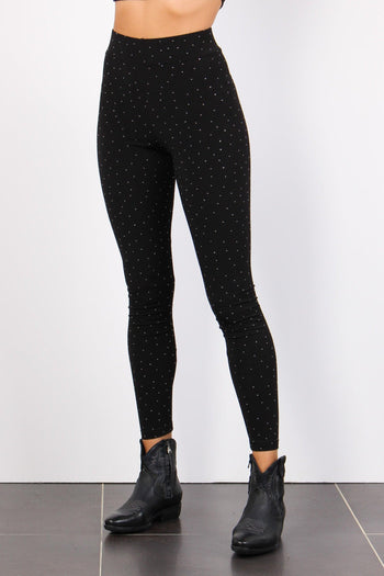 Leggings Jersey Strass Nero - 5