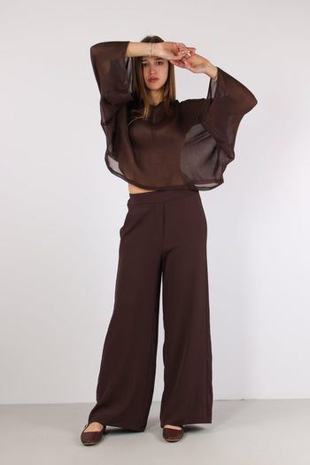 Pantalone Palazzo Fluido Moro - 5