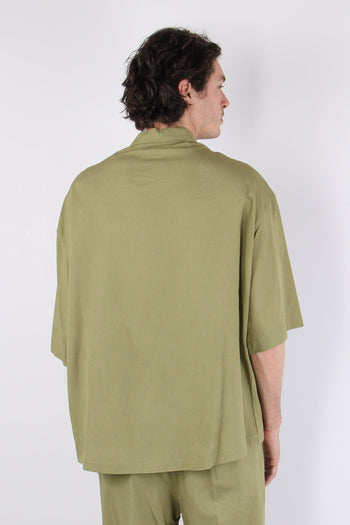 Camicia Mc Viscosa Lino Oliva - 5