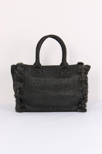 Shopping Beach Rafia Nero - 3