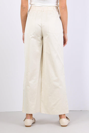 Pantalone Cotone Elastico Beige - 4