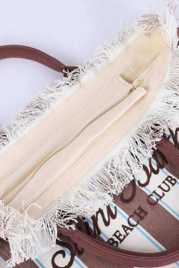 Vanity Canvas Righe Beige/bianco - 6