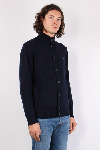 Cardigan Lana Bottoni Navy Blue - 4