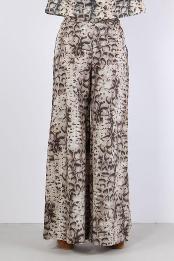 Gussola Pantalone Palazzo Snake Beige/nero - 4