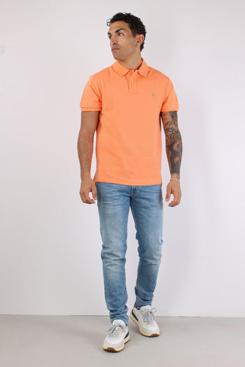 Polo Rete Slim Fit Orange - 5