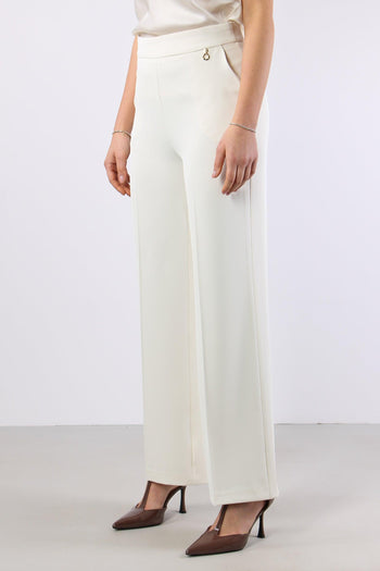 Lalim Pantalone Palazzo Fluido Ivory - 5