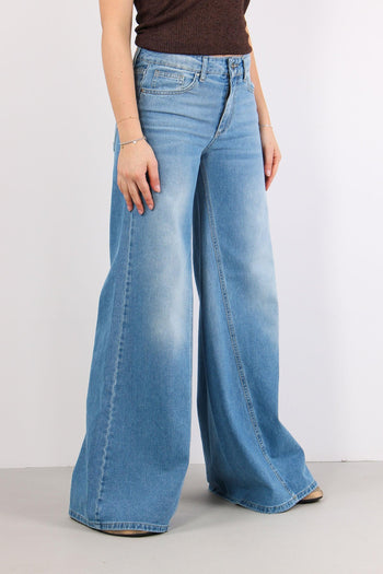 Eos Denim Zampa Taglio Asimmetrico Denim Chiaro - 5