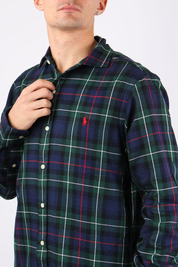 Camicia Check Twill Evergreen/red - 6