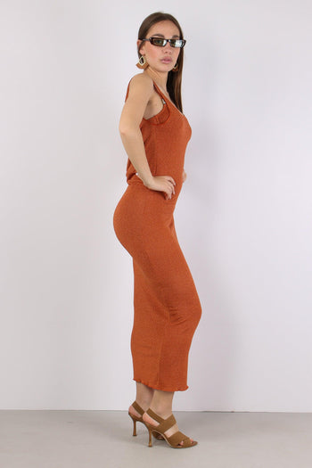 Abito Lurex Scavo Dietro Arancio - 5