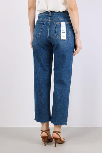 Jeans Straight Stripe Denim Scuro - 5
