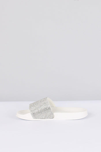 Ciabatta Fascia Strass Bianco - 6