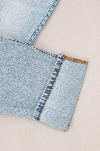 Denim Regular Risvolto Marmori Denim Chiaro - 2