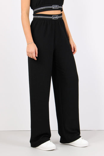 Pantalone Palazzo Goffrato Nero - 7