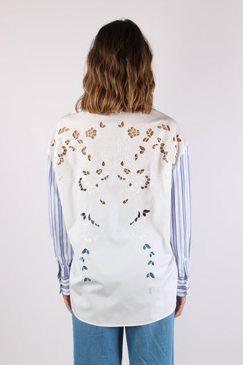 Tessile Camicia Cotone Riga Azzurro/bianco - 4