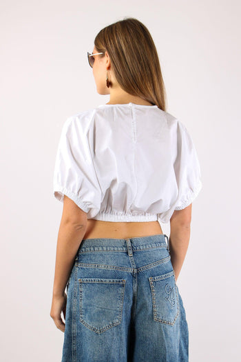 Camicia Cropped Elastico Bianco - 4