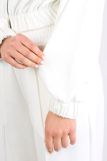 Felpa Zip Cappuccio Off White - 6